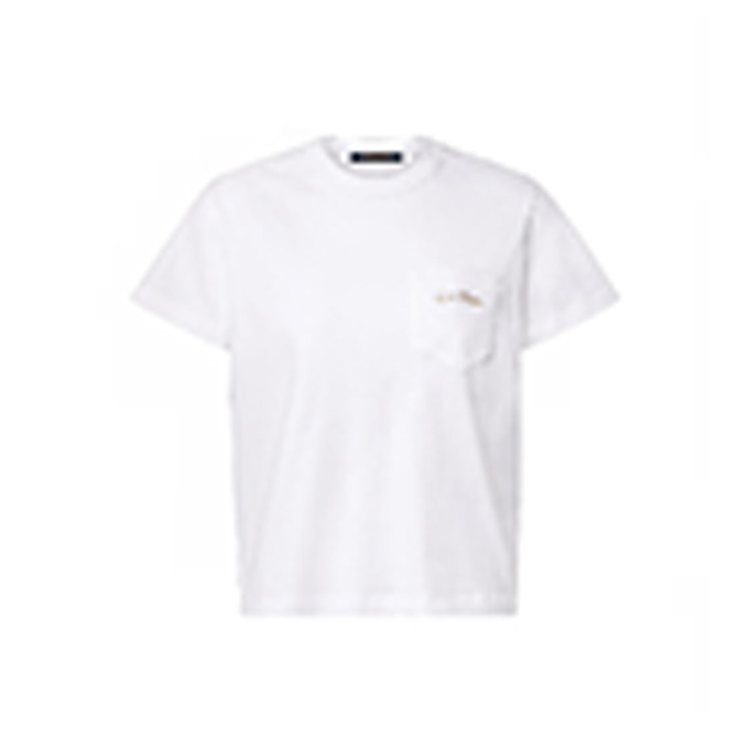 lv louis vuitton pocket gold thread embroidery short sleeve t shirt